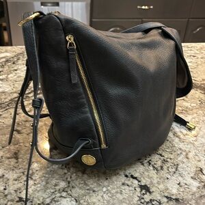 Vince Camuto ORIA Black Pebbled leather shoulder bag